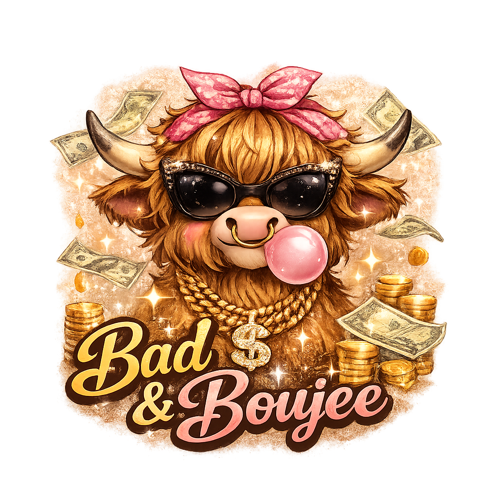 Bad & Boujee Highland Cow Tee