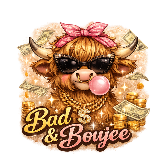 Bad & Boujee Highland Cow Tee