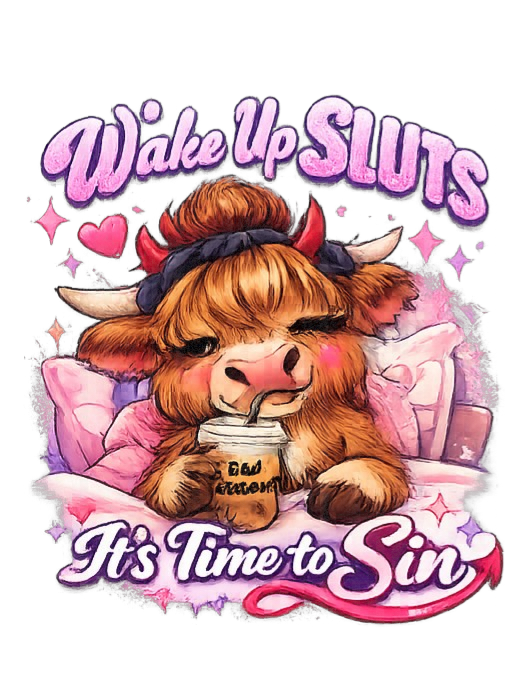 "It's Time to Sin" Highland Cow Tee